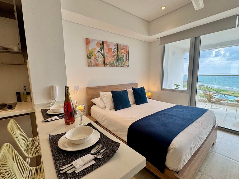 Loft com vista para o mar, espaçoso, com piscina e jacuzzi