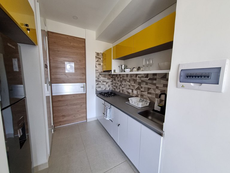 Loft Pozos Colorados. Vista para o mar, piscina e academia