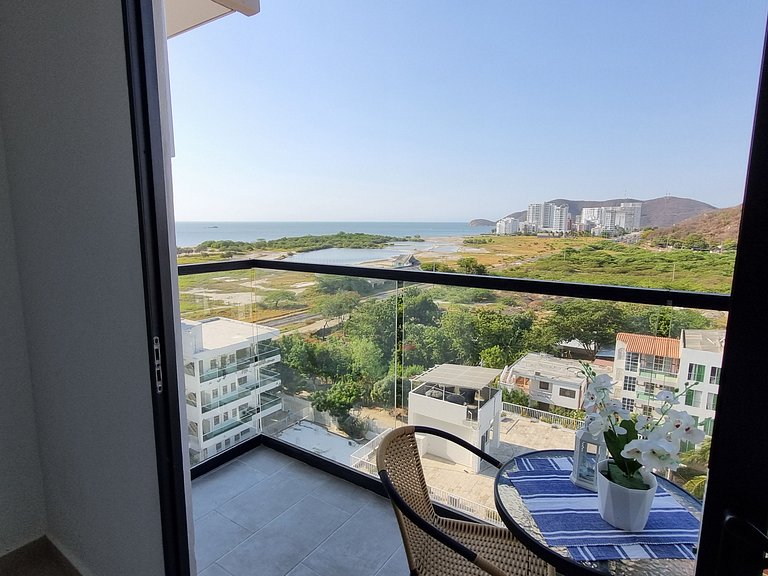 Loft Pozos Colorados. Vista para o mar, piscina e academia