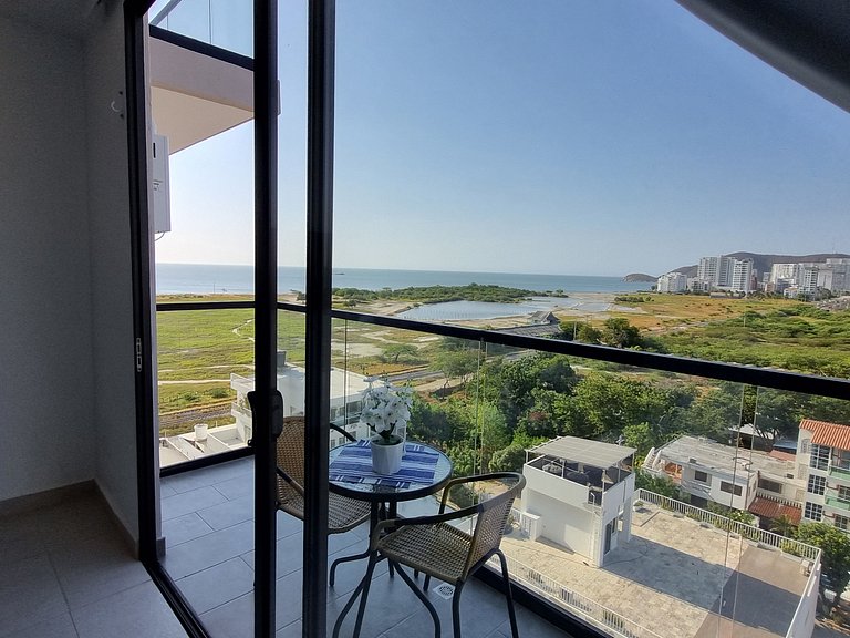 Loft Pozos Colorados. Vista para o mar, piscina e academia