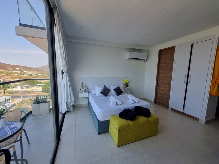 Loft Pozos Colorados. Vista para o mar, piscina e academia