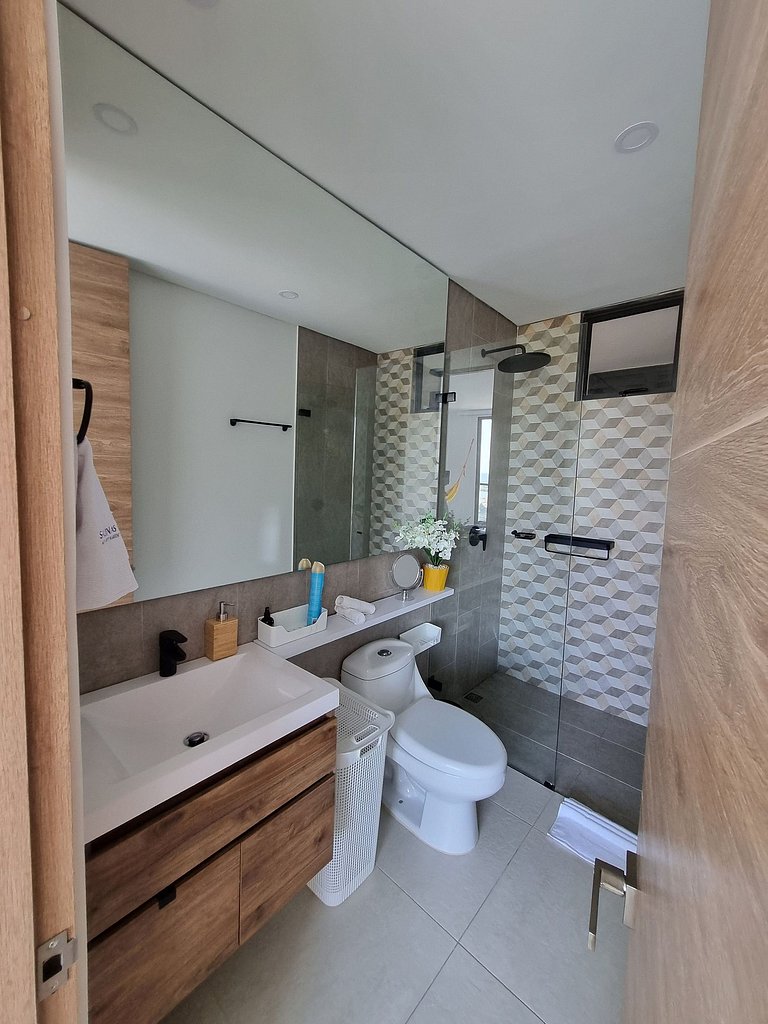 Loft Pozos Colorados. Vista para o mar, piscina e academia