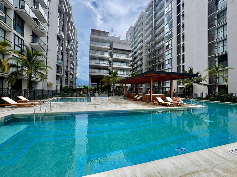 Loft Pozos Colorados. Vista para o mar, piscina e academia