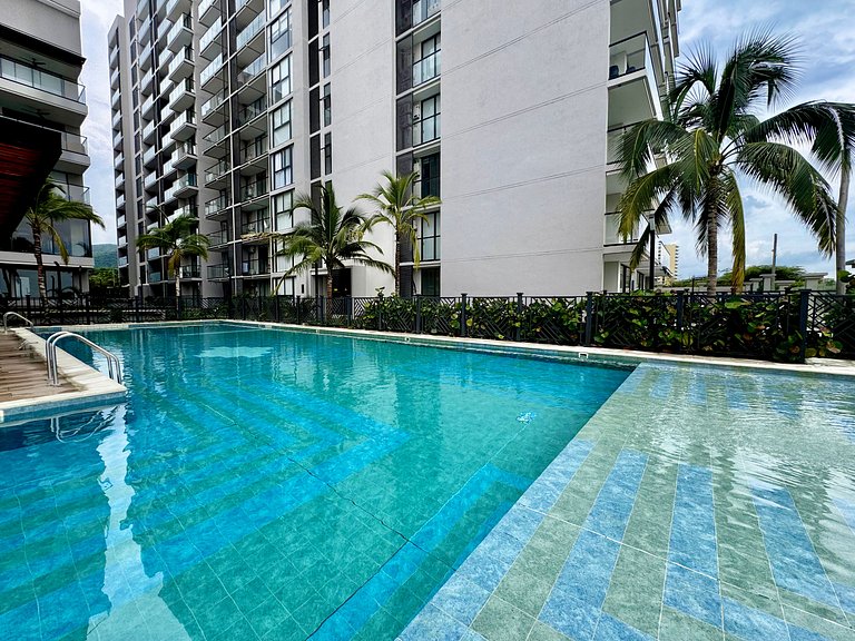 Loft Pozos Colorados. Vista para o mar, piscina e academia