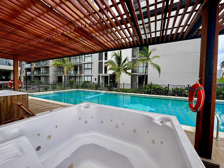 Loft Pozos Colorados. Vista para o mar, piscina e academia