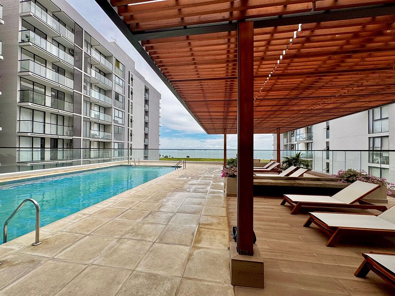 Loft Pozos Colorados. Vista para o mar, piscina e academia