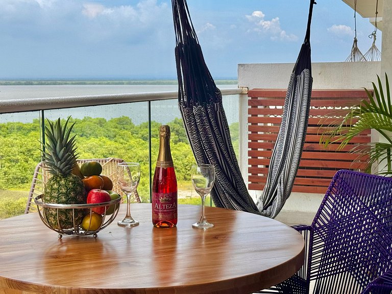 1 Quarto Cielo Mar. Banheira de hidromassagem privativa