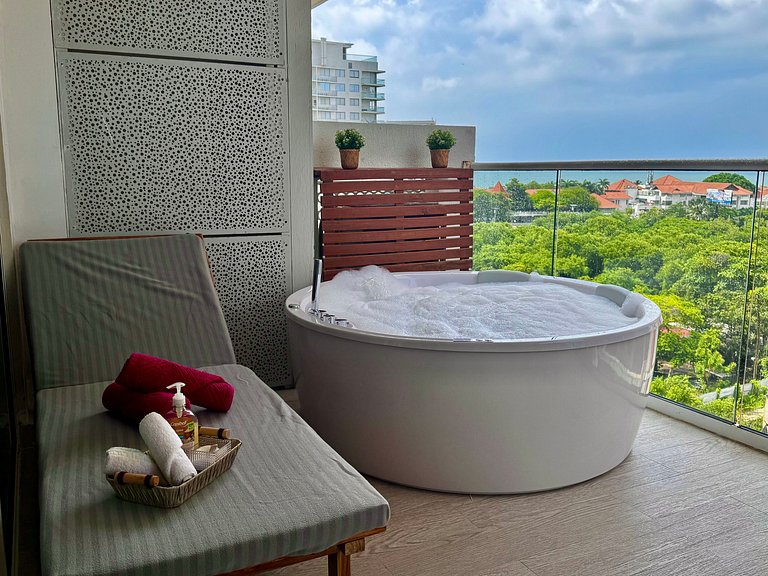 1 Quarto Cielo Mar. Banheira de hidromassagem privativa