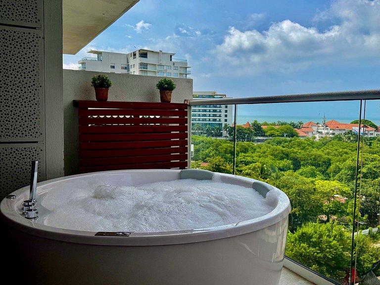 1 Quarto Cielo Mar. Banheira de hidromassagem privativa