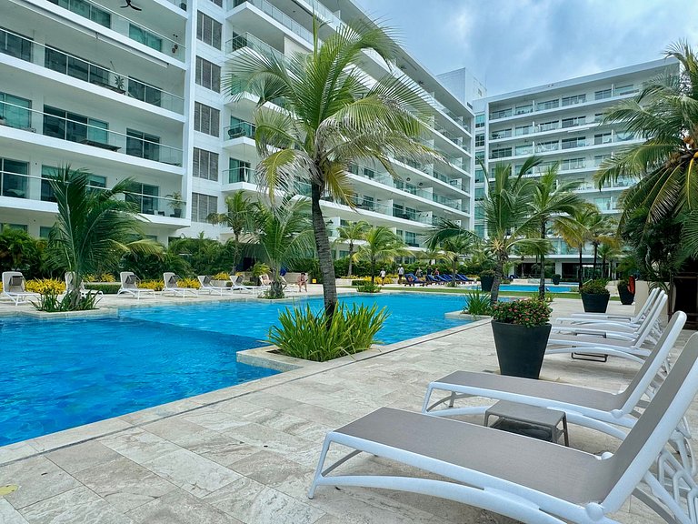 1 dormitório Morros. Piscina com vista para a Ciénaga