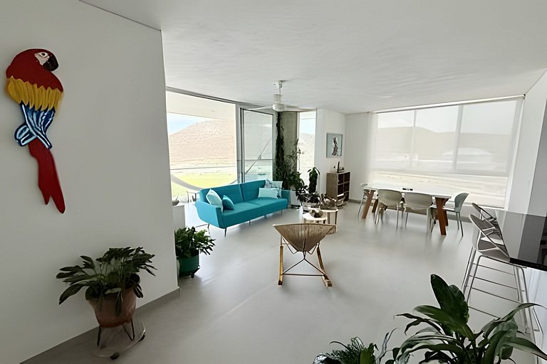 2 Dormitorios, terraza y vista al mar Caribe