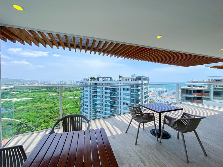 1 Dormitorio Jacuzzi privado. Vista Mar y Cienaga