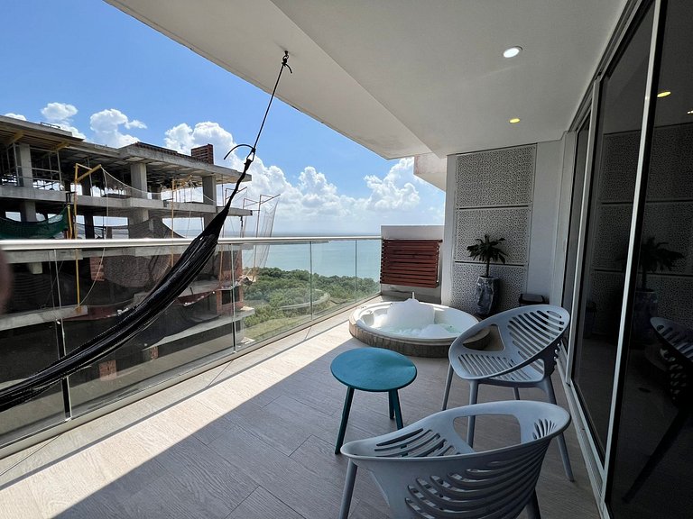1 Quarto com jacuzzi privativo. Vista para o mar e para a la