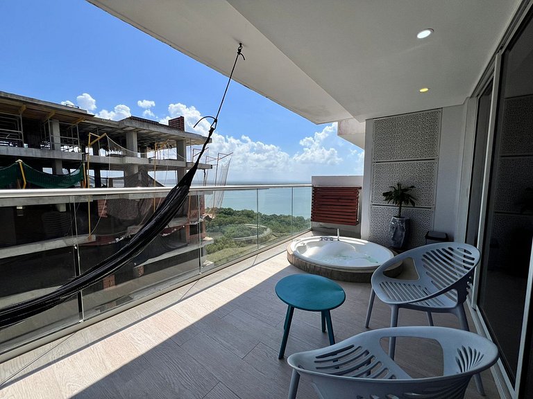 1 Quarto com jacuzzi privativo. Vista para o mar e para a la