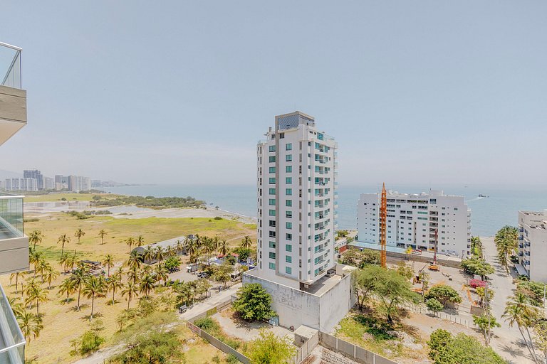 2 Dormitorios, terraza y vista al mar Caribe